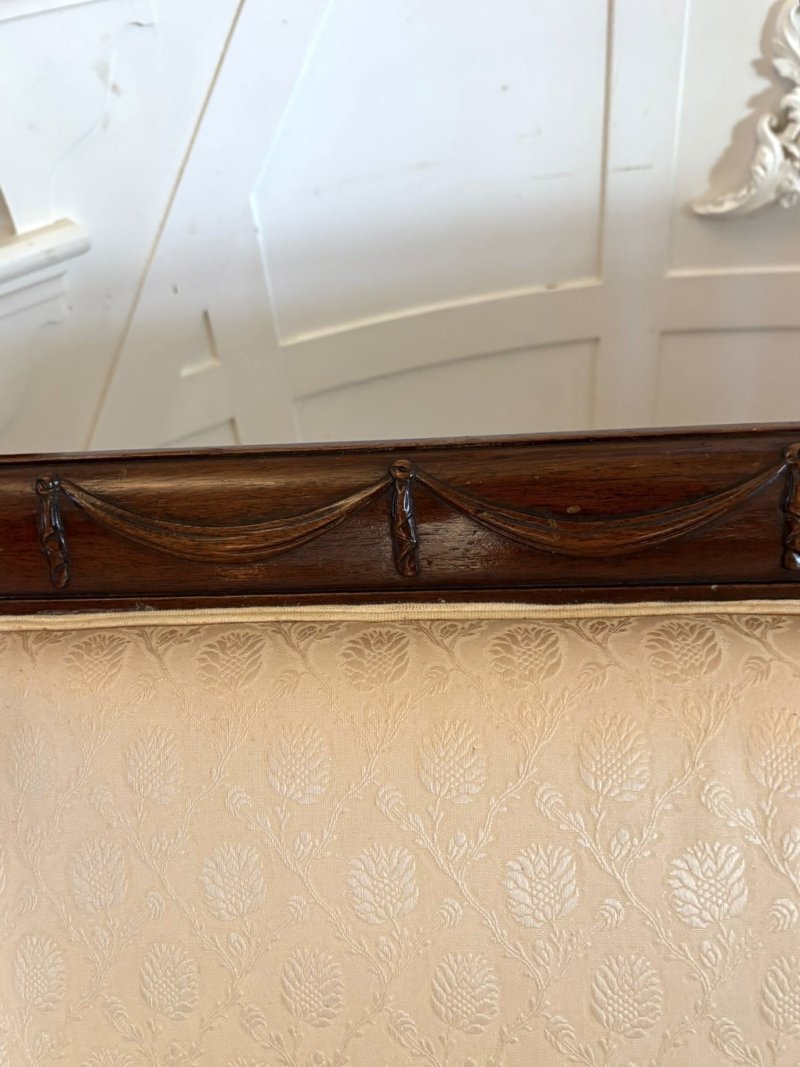 Quality Antique Victorian Regency Style Mahogany Carved Sofa